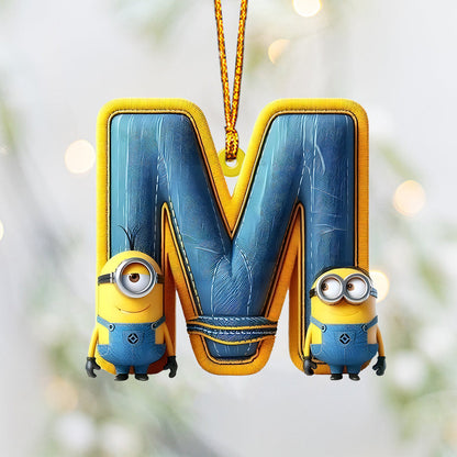 Yellow Monster Letter - Personalized Ornament
