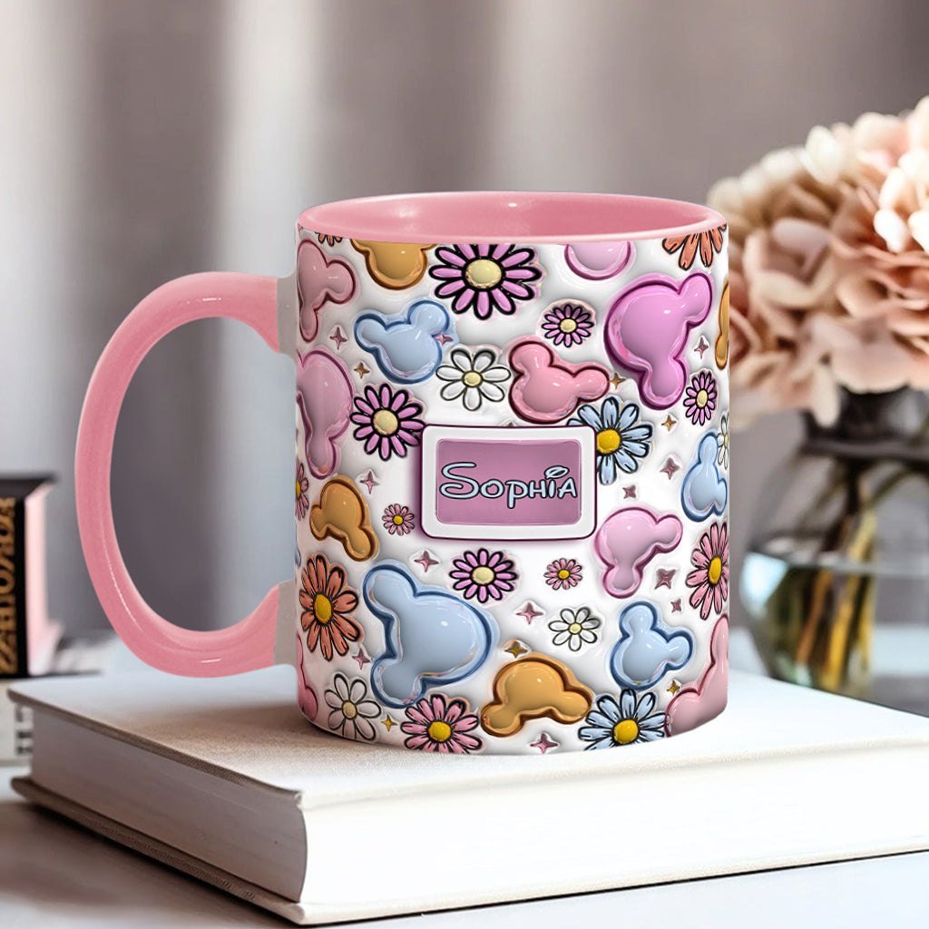 Foral Sping Disney - Personalized Mouse Accent Mug