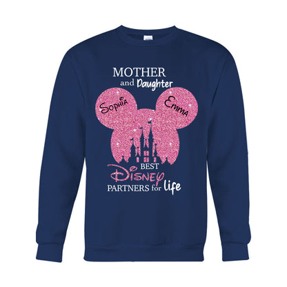 Mother And Daughter Best Partners For Life - Personalized Mouse T-shirt And Hoodie