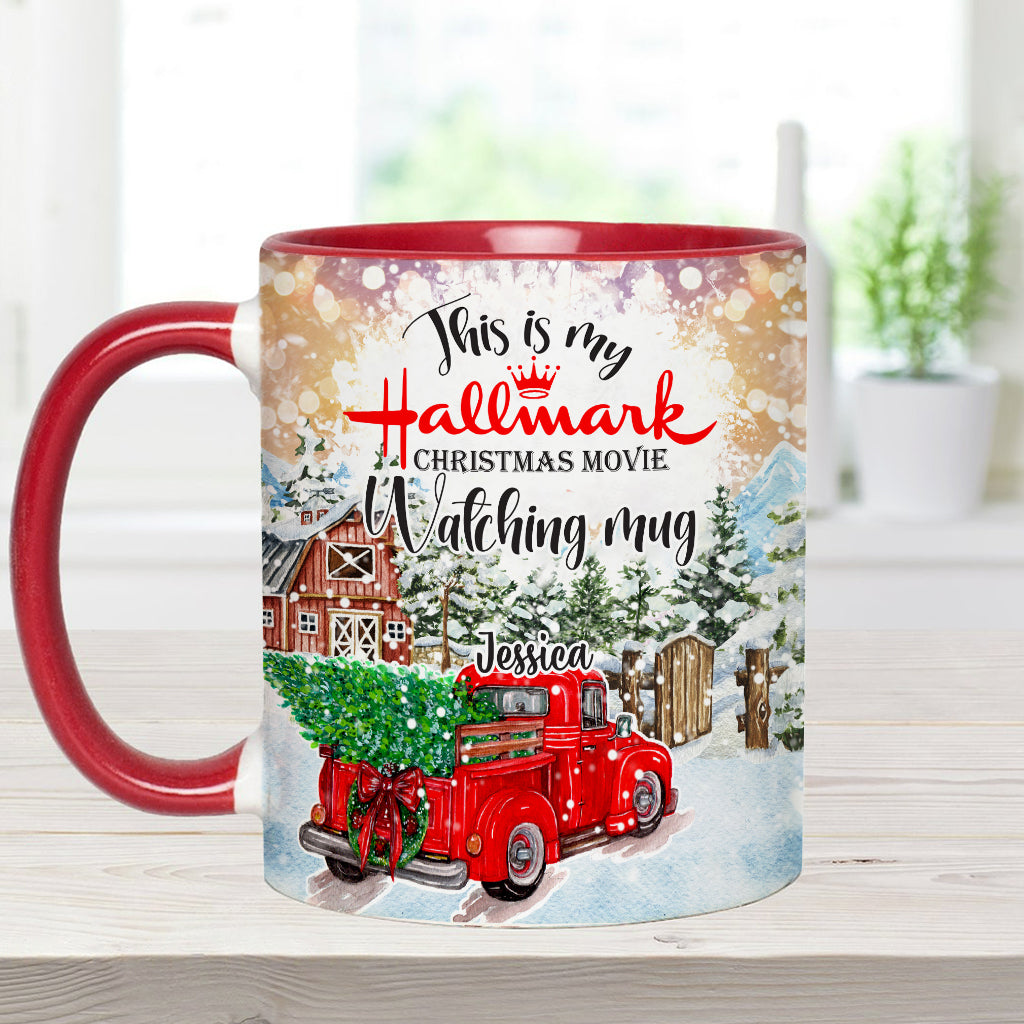 Christmas Movie Watching Mug - Personalized Accent Mug
