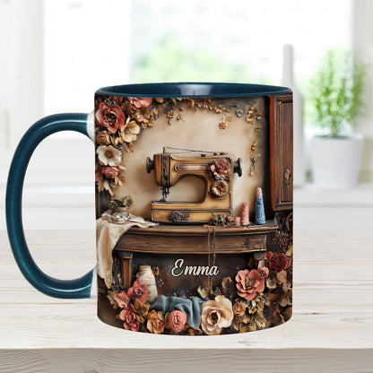 Beautiful Sewing Machine - Personalized Sewing Accent Mug