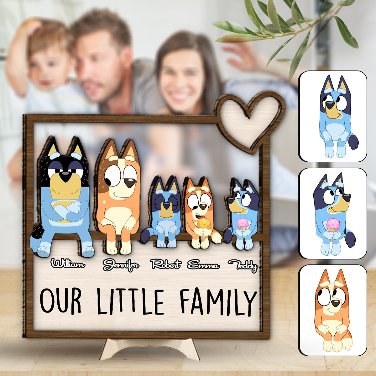 Family Forever - Personalized 2 Layered Wood Sign / Wood Plaque