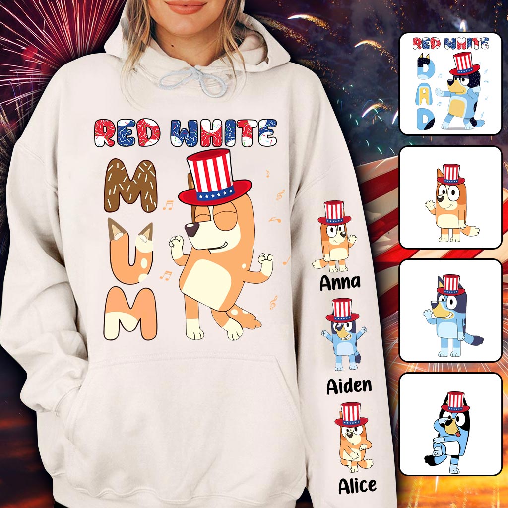 Red White Mum - Personalized Mother All Over Shirt