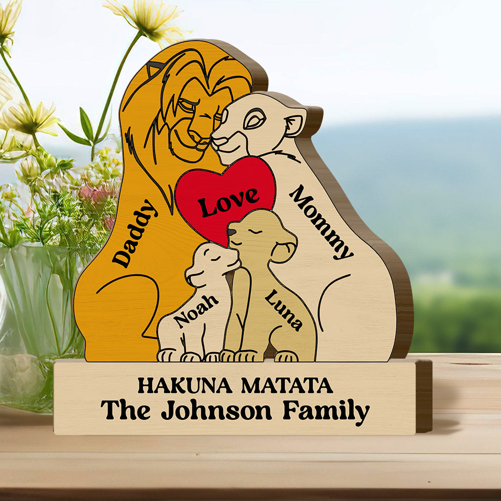 Hakuna Matata - Personalized Mouse Shaped Wooden Puzzle