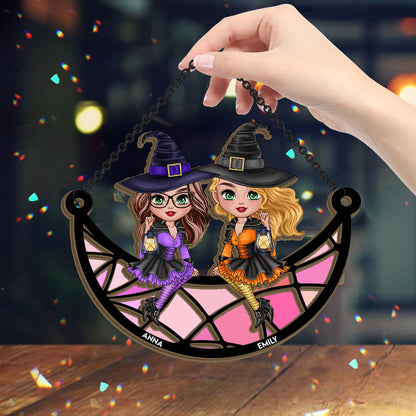 Witches - Personalized Witch 2 Layered Window Hanging Suncatcher
