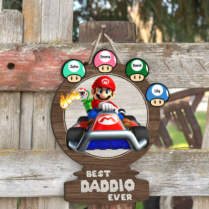 Best Daddio Mario Trophies Any Title - Personalized Super Plumber Custom Shaped Wood Sign