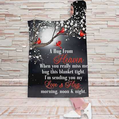 A Hug From Heaven - Personalized Memorial Hooded Blanket