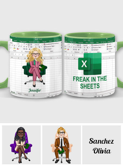 Freak In The Sheet - Personalized Colleague Accent Mug