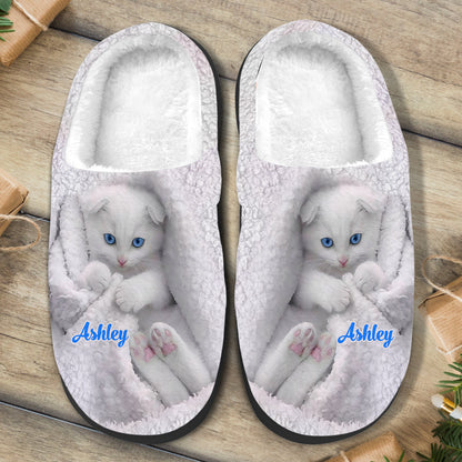 Happy Kitty - Personalized Cat Slippers