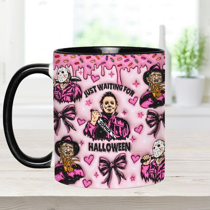 Just Waiting For The Halloween - Personalized Accent Mug