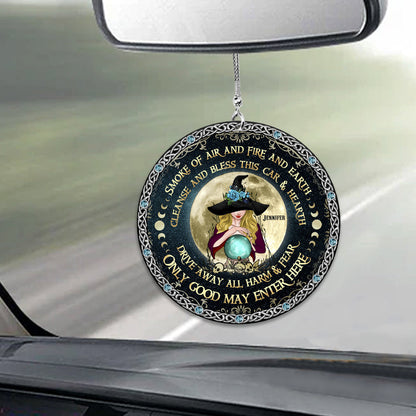 Smoke Of Air And Fire And Earth - Personalized Witch Car Ornament