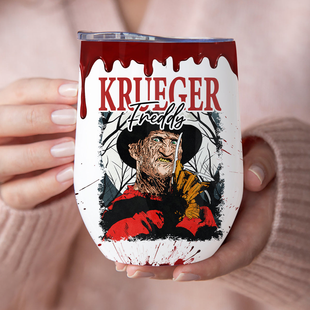 Halloween Horror Characters - Personalized Wine Tumbler