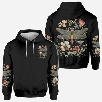 Dragonfly & Flowers - Personalized Dragonfly All Over Shirt