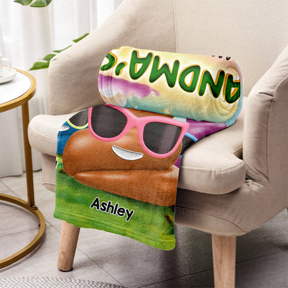 Grandma's Little Shit - Personalized Grandma Blanket