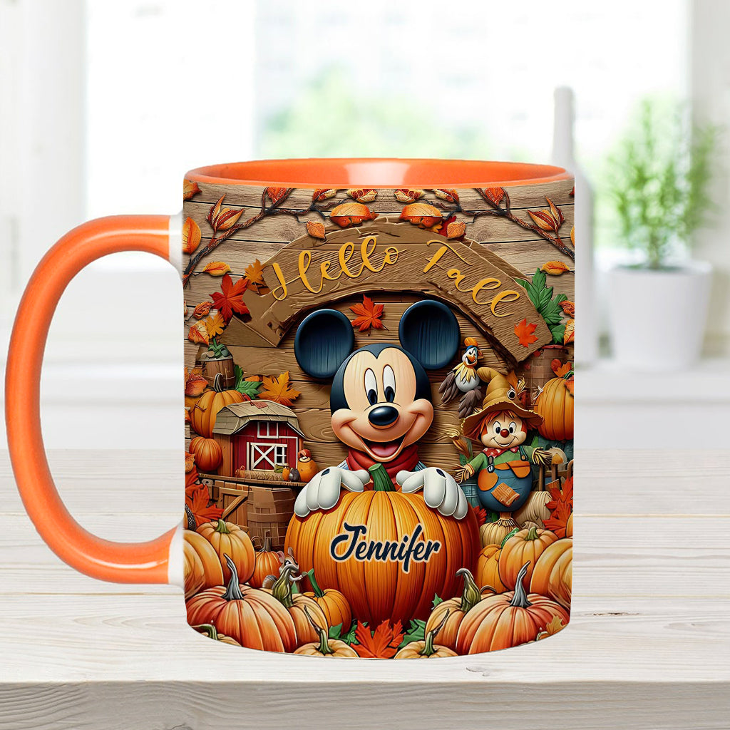 Hello Fall - Personalized Mouse Accent Mug