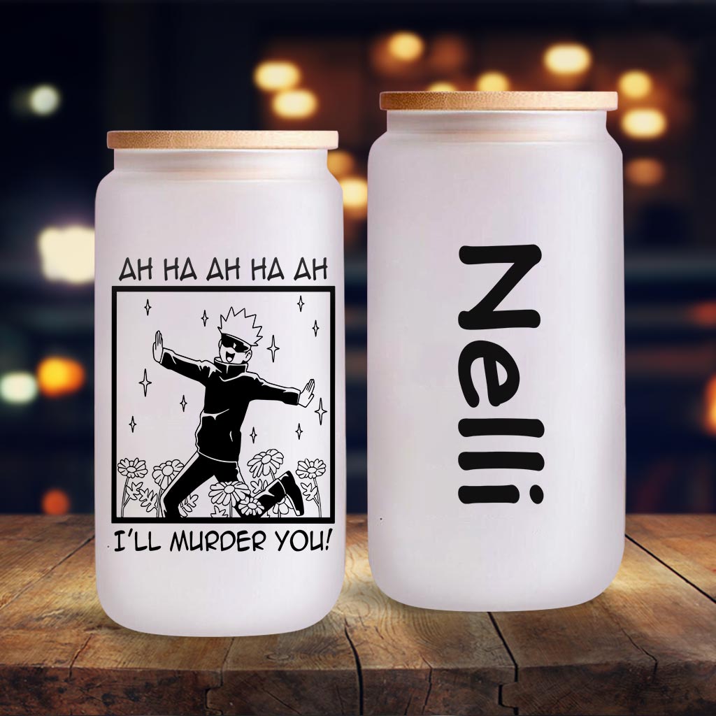 Anime Funny Ah Ha Ha - Personalized Can Glass