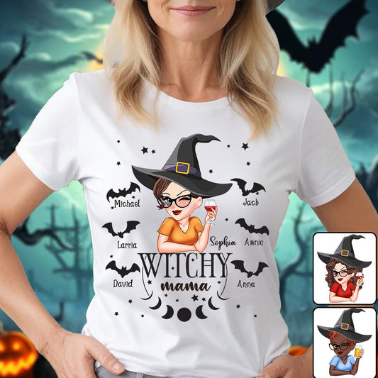 Witchy Mama Grandma - Personalized Witch T-shirt And Hoodie