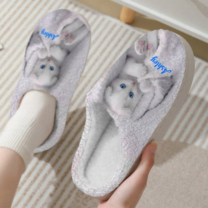 Happy Kitty - Personalized Cat Slippers