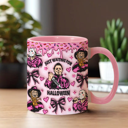 Just Waiting For The Halloween - Personalized Accent Mug