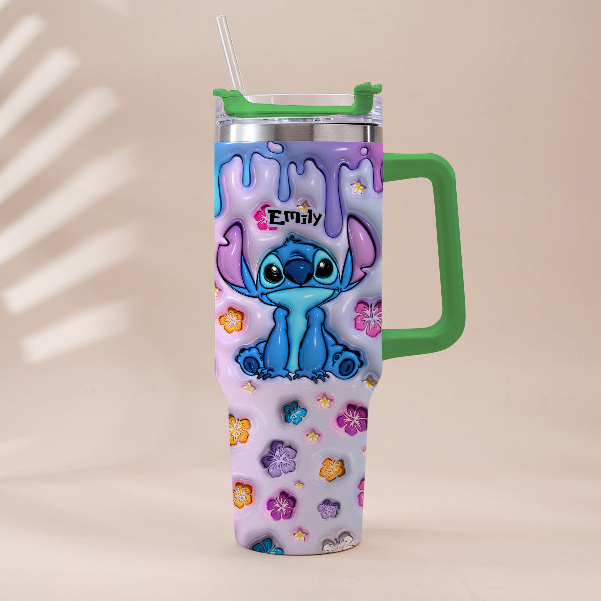 Blue Pink Ohana - Personalized Ohana Tumbler With Handle