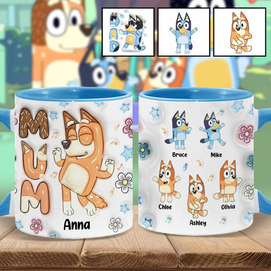 Cool Mum Cool Dad Cute Blue Dog - Personalized Mother Accent Mug