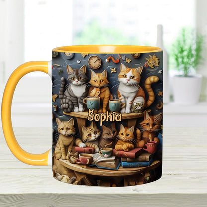 Just Love Cats Vintage Style - Personalized Cat Accent Mug