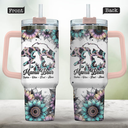 Mama Bear - Personalized Mother Tumbler With Handle