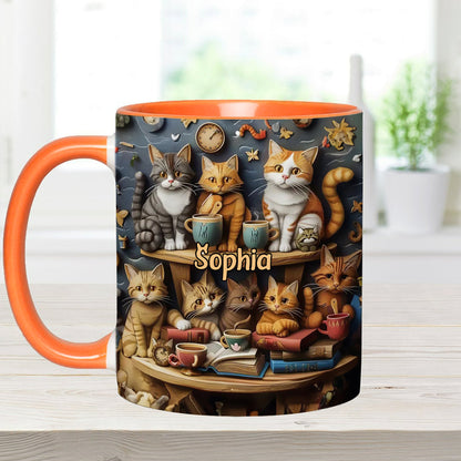 Just Love Cats Vintage Style - Personalized Cat Accent Mug