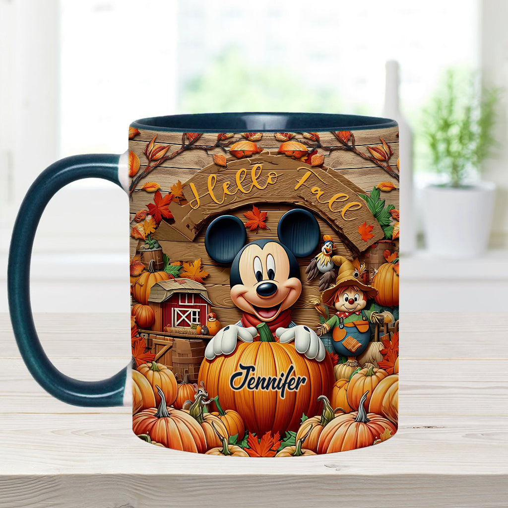 Hello Fall - Personalized Mouse Accent Mug