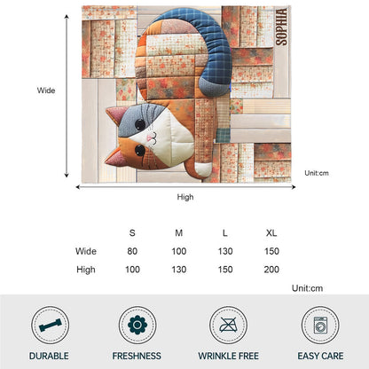 Cute Cat - Personalized Cat Blanket