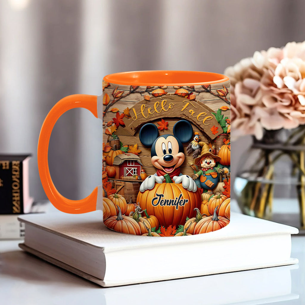 Hello Fall - Personalized Mouse Accent Mug