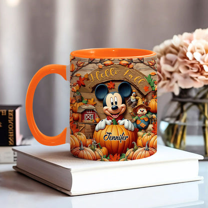 Hello Fall - Personalized Mouse Accent Mug