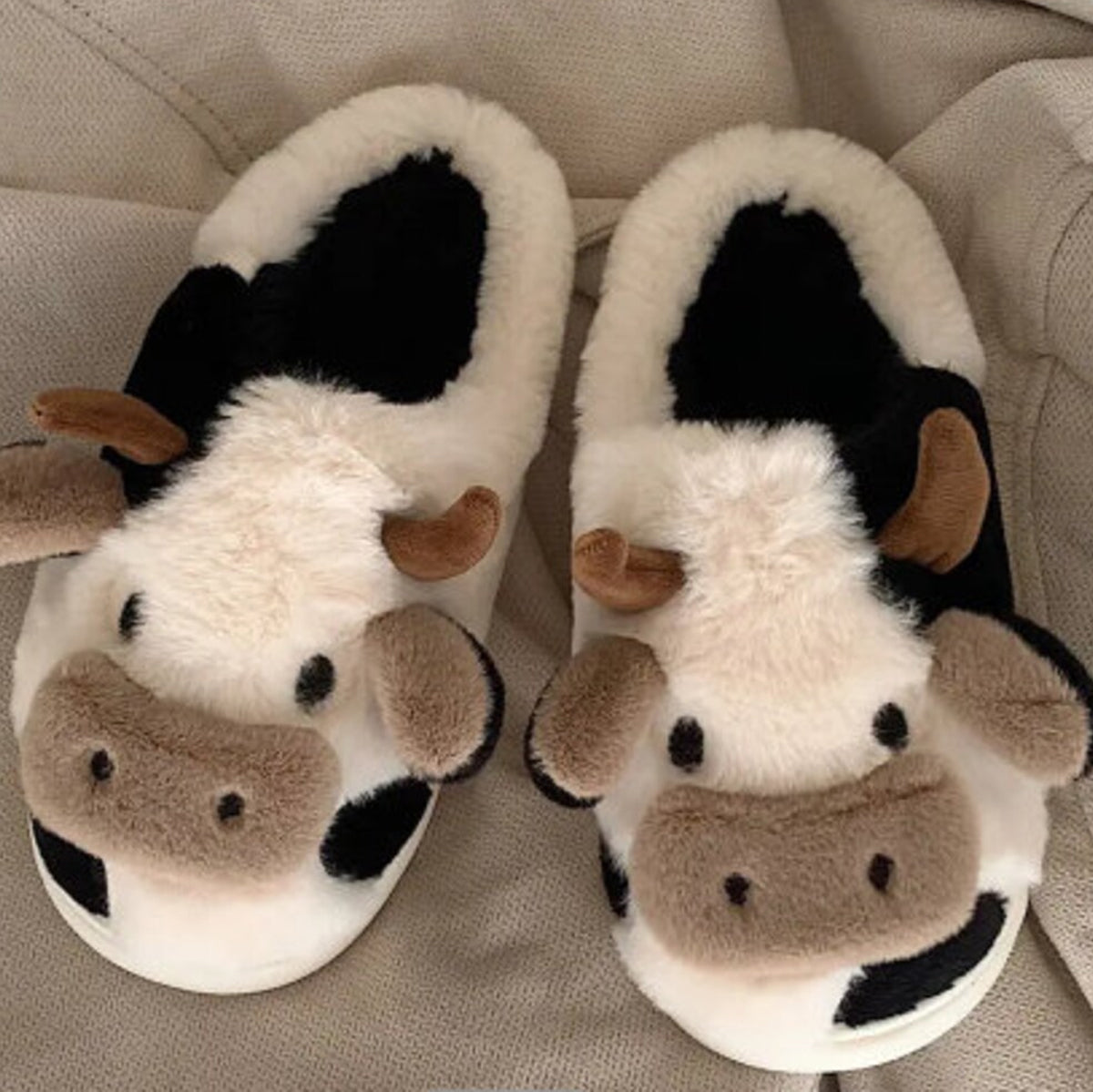 Cute Cow - Personalized Cow Plush Slipper