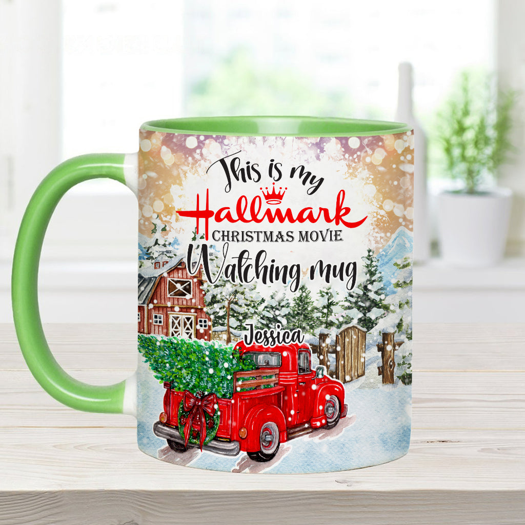 Christmas Movie Watching Mug - Personalized Accent Mug