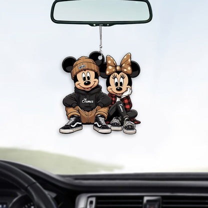 Chicano Mouse Couple - Personalized Mouse Car Ornament