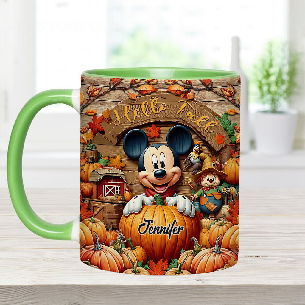Hello Fall - Personalized Mouse Accent Mug