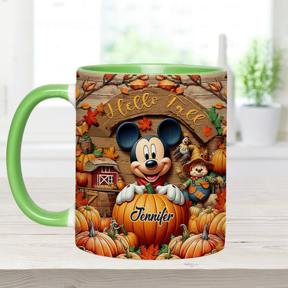 Hello Fall - Personalized Mouse Accent Mug