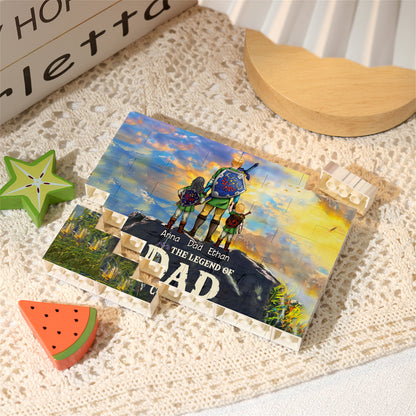 Best Dad Ever - Personalized The Hero's Legend One-sided Horizontal Rectangle Building Brick Blocks