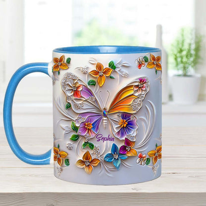 Stunning Butterfly - Personalized Butterfly Accent Mug