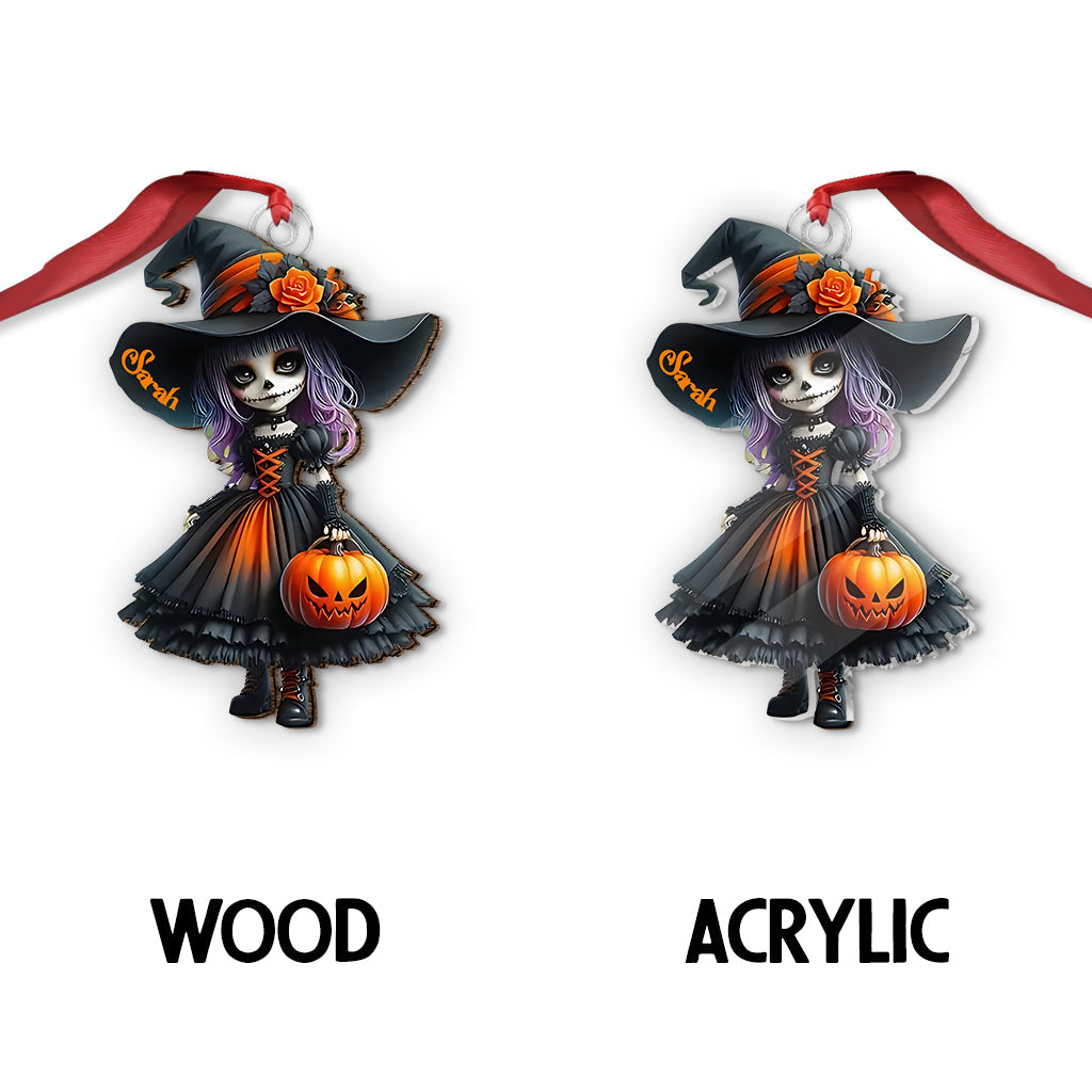Little Witch - Personalized Witch Custom Shaped Ornament