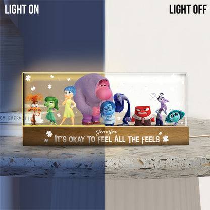 It's Ok To Feel All The Feels - Personalized Autism Awareness Custom LED Night Light