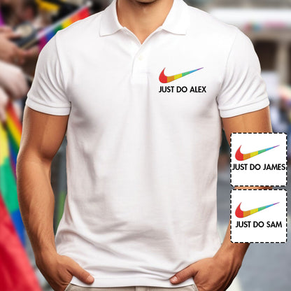 Just Love Rainbow Pride - Personalized LGBT Support Polo Shirt