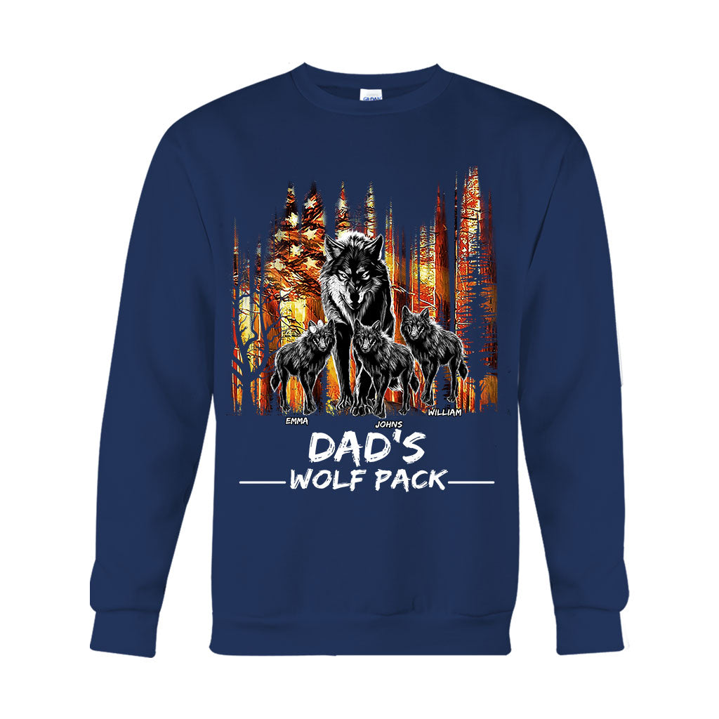 Dad's Wolf Pack - Personalized Father T-shirt And Hoodie