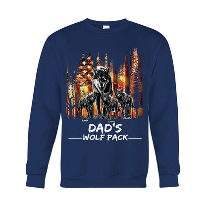 Dad's Wolf Pack - Personalized Father T-shirt And Hoodie