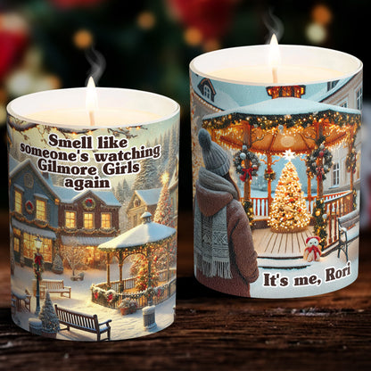 Smell like someone's watching Gilmore Girls again - Personalized Candle With Wooden Lid