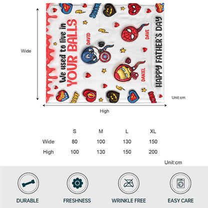 Happy Father's Day - Personalized Marvelous Universe Blanket