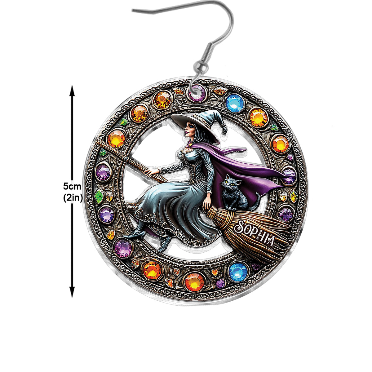 Beautiful Witch - Personalized Witch Transparent Earrings