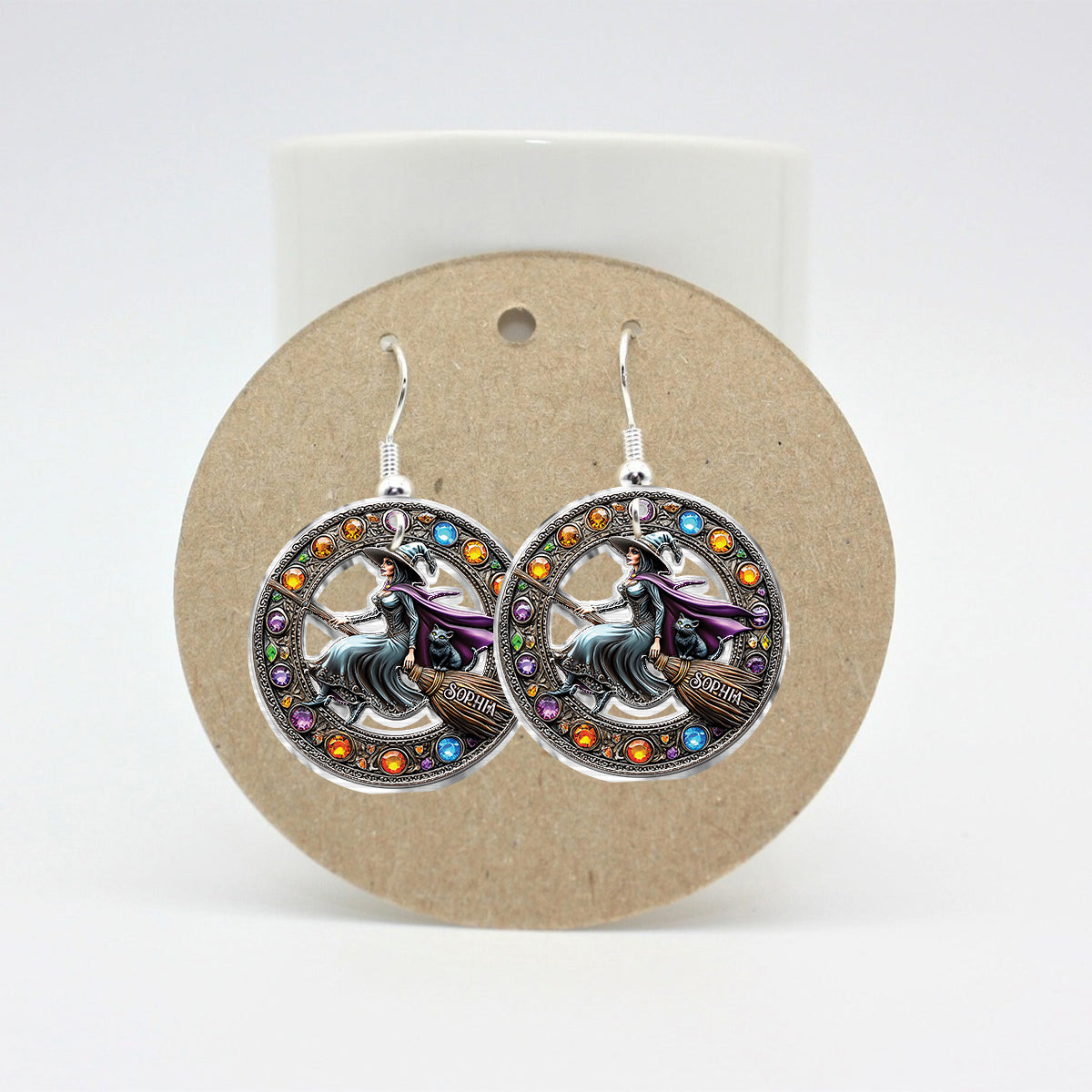 Beautiful Witch - Personalized Witch Transparent Earrings
