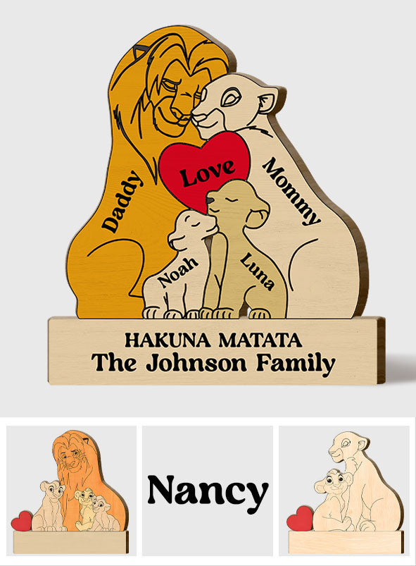 Hakuna Matata - Personalized Mouse Shaped Wooden Puzzle