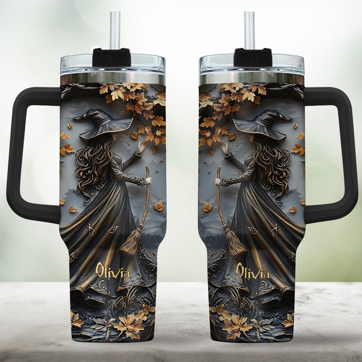 Beautiful Witch - Personalized Witch Tumbler With Handle